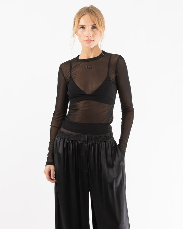 Mesh Long Sleeve Crop Top - ROTATE