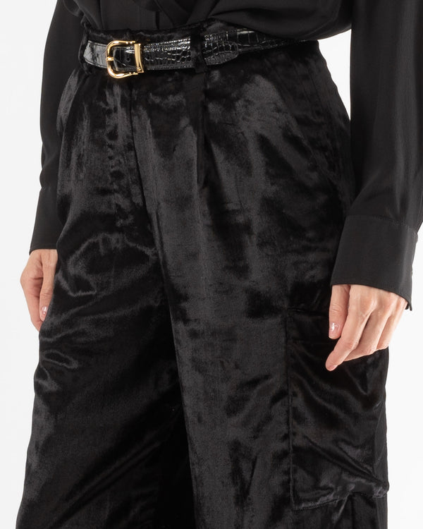 Acne Studios - Crinkled velvet cargo trousers - Black