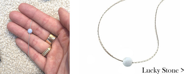 Aquamarine Necklace Lucky stone Silver