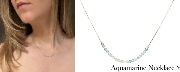 Aquamarine Necklace Sur un fil