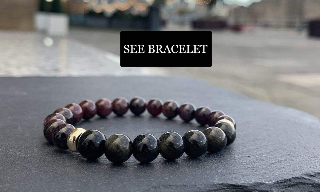 Garnet and Obsidian bracelet