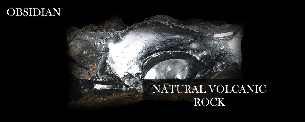 Obsidian natural volcanic rock