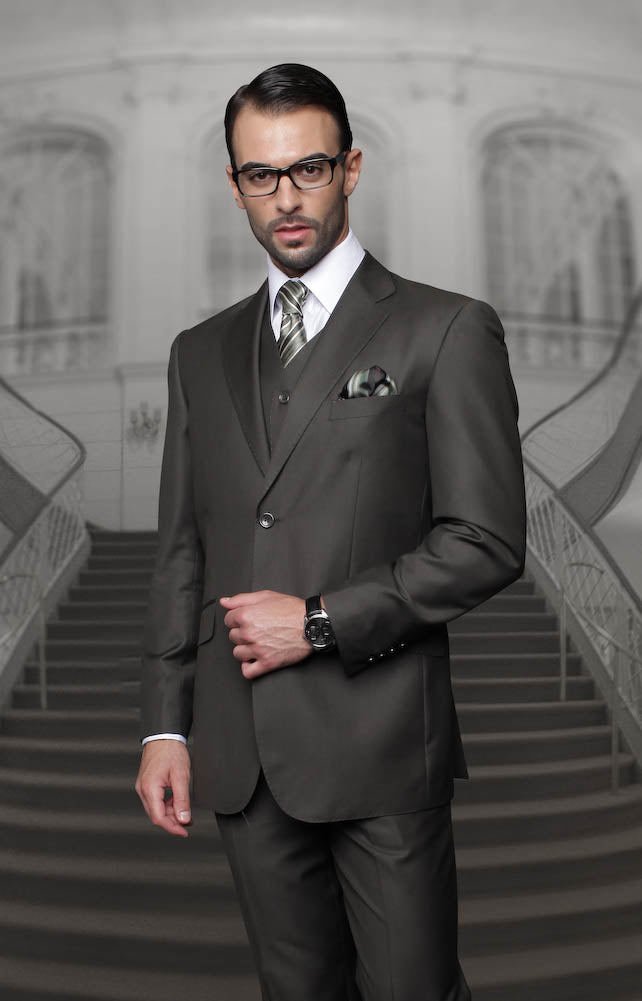 Monotone 3pc Italian Suit Set - Olive – HarlemWear