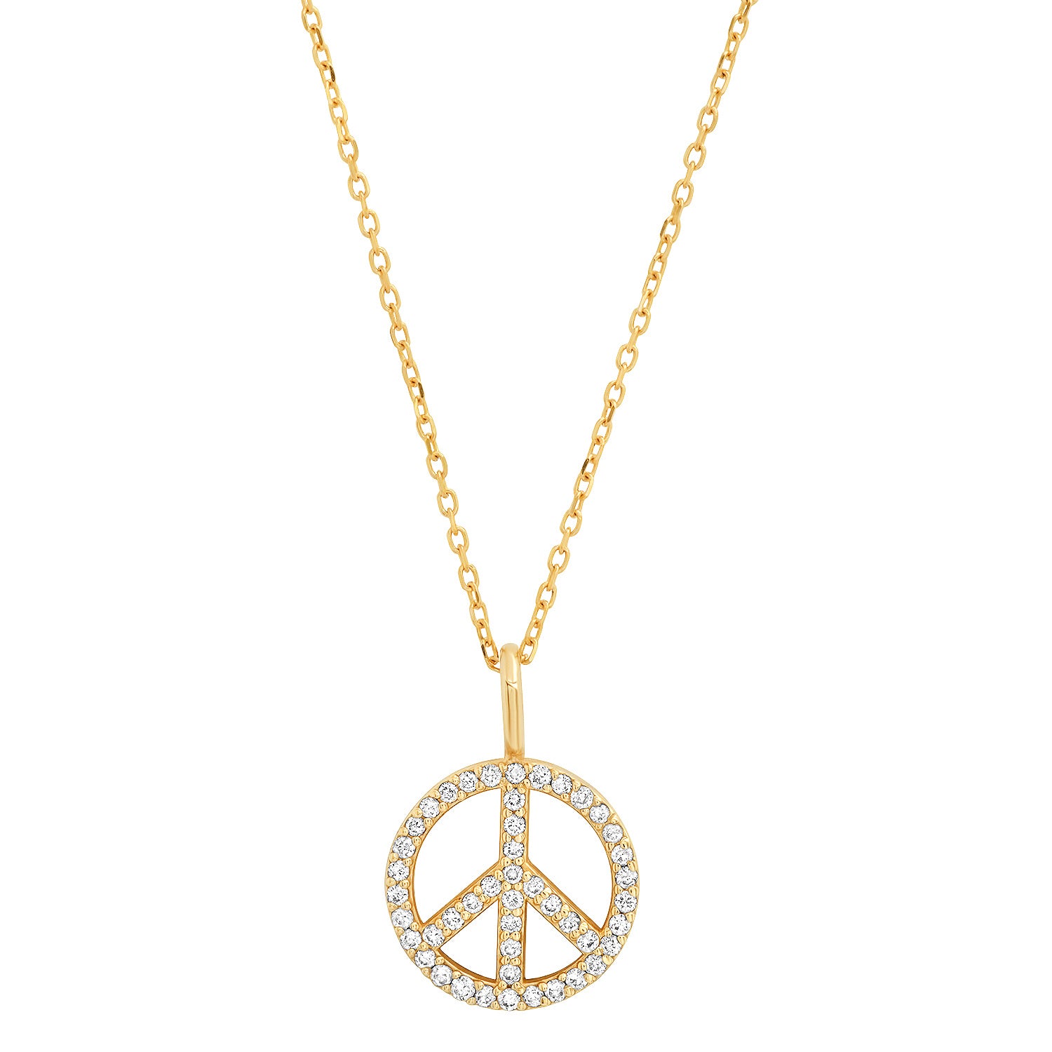 peace sign diamond pendant