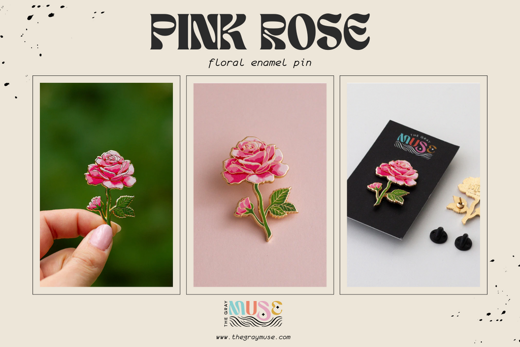 Pink Rose Enamel Pin
