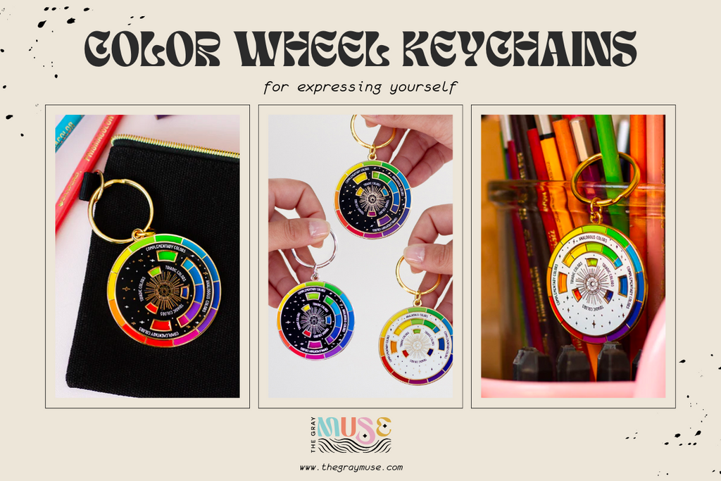 color wheel keychains by the gray muse