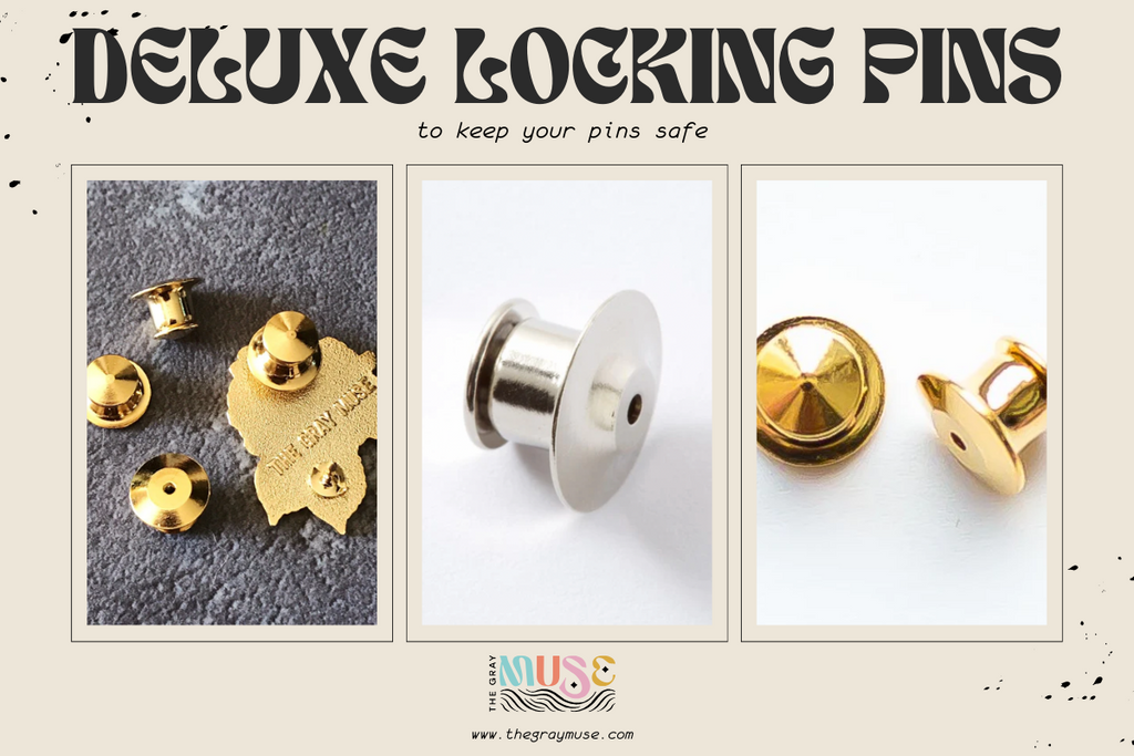 deluxe locking pin backs by the gray muse