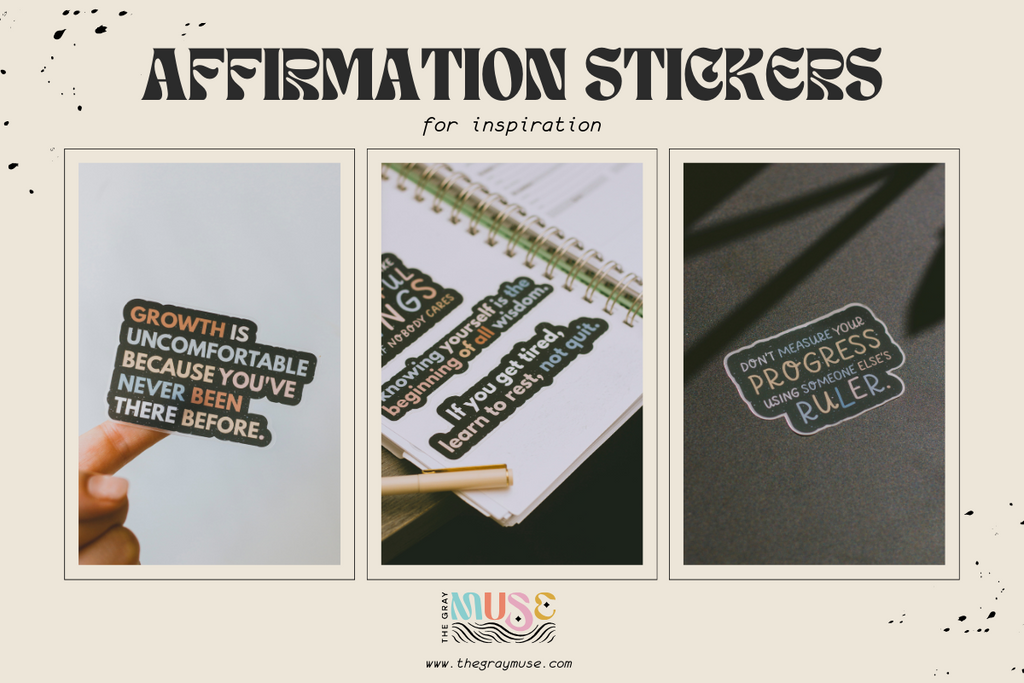 affirmation stickers by the gray muse