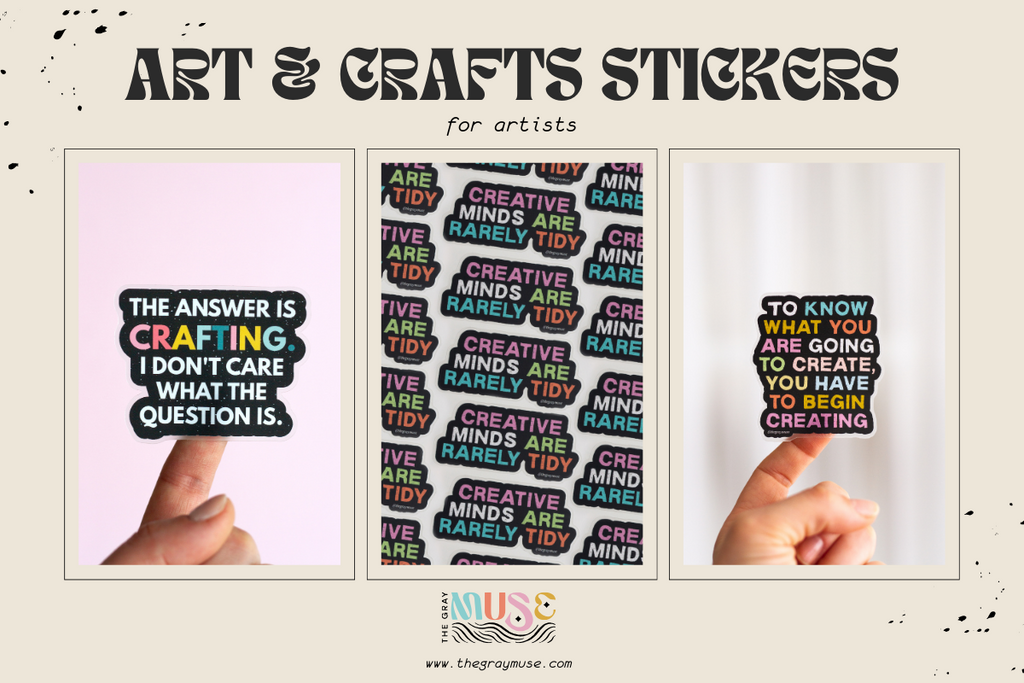 art and crafts stickers by the gray muse