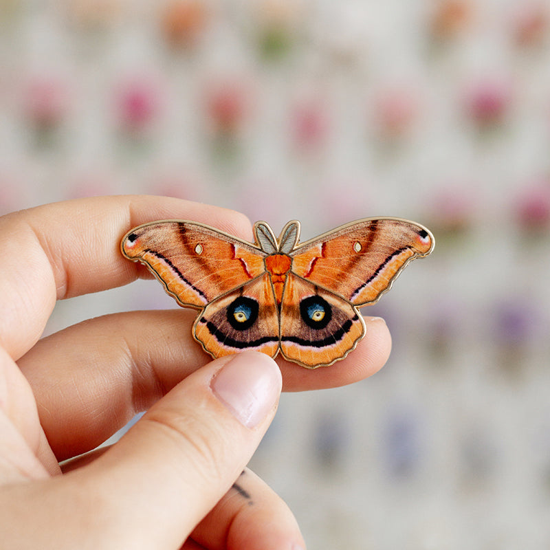 Polyphemus Moth Enamel Pin