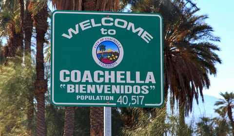Signboard showing Welcome to Coachella 