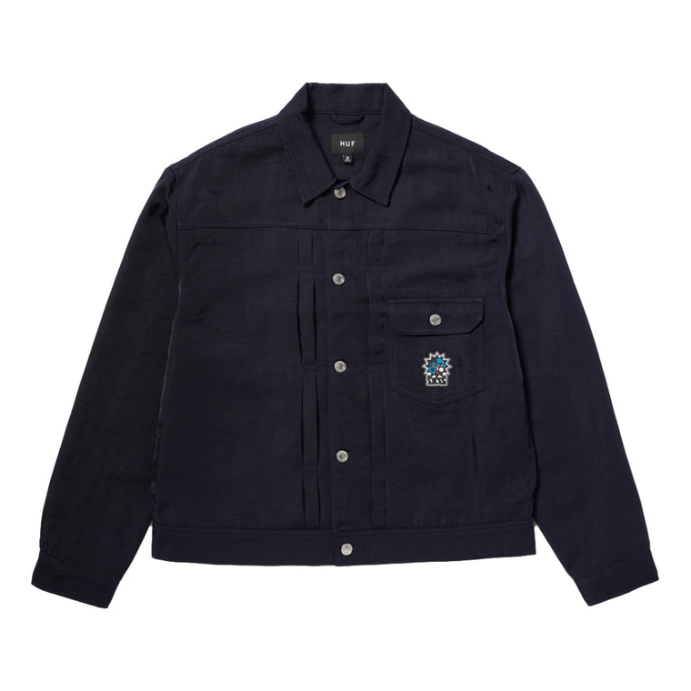 HUF BENNINGTON TRUCKER JACKET-NAVY - Popcorn Store