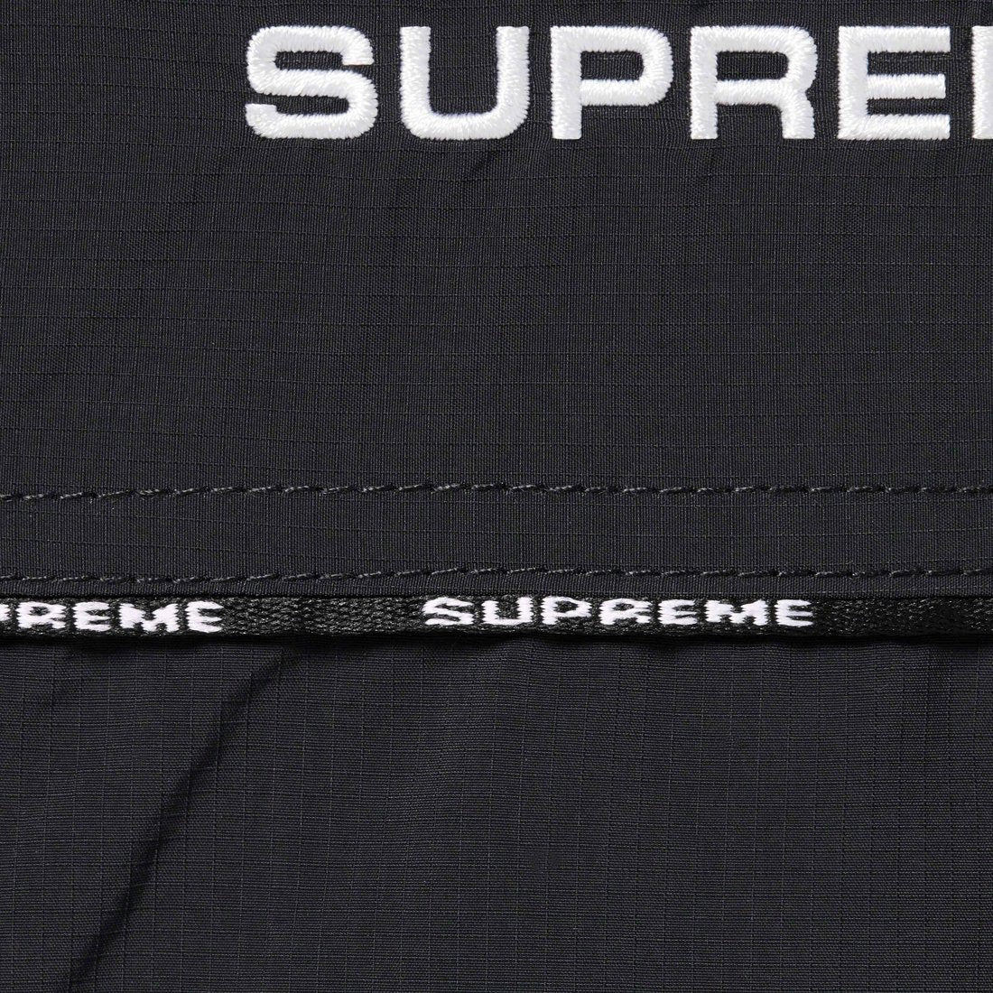 NTWRK - SUPREME LOGO PIPING HOODED TRACK JACKET-BLACK