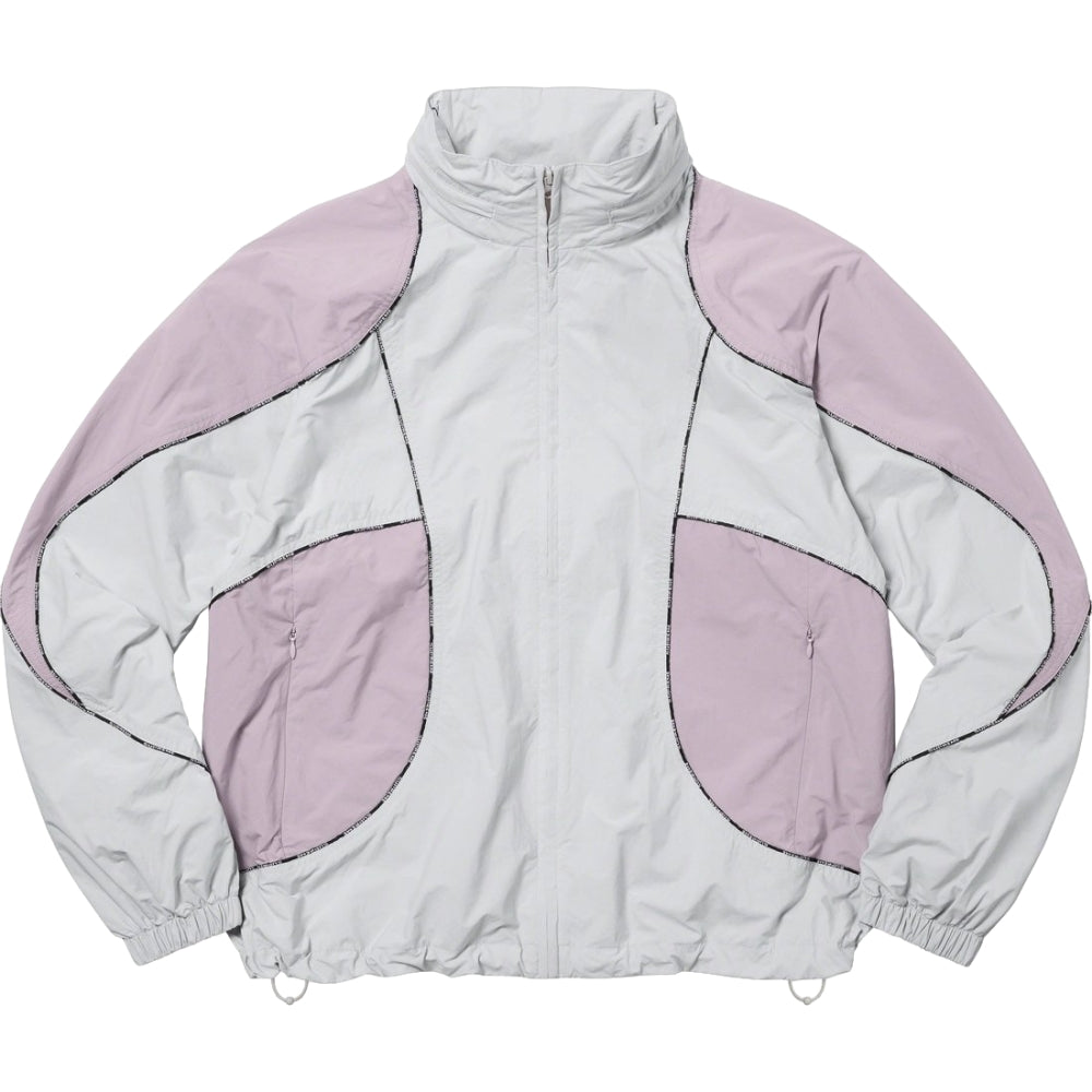 NTWRK - SUPREME LOGO PIPING HOODED TRACK JACKET-GREY