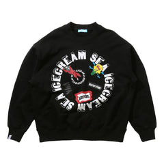 WIND AND SEA BIG SEA CREWNECK-BLACK D.VIOLET - Popcorn Store