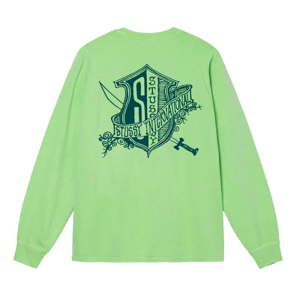NTWRK - CONSIGNMENT- STUSSY SHIELD PIG. DYED LS TEE-GREEN