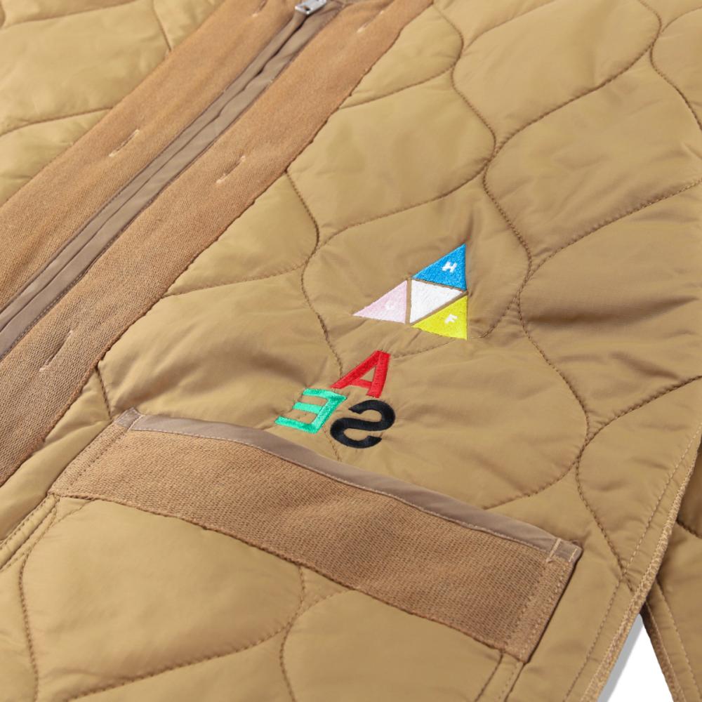 WIND AND SEA HUF × WDS QUILTED LINER JACKET-BROWN - Popcorn Store