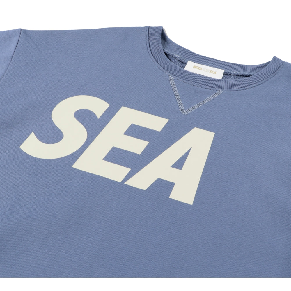 WIND AND SEA BIG SEA CREWNECK-B.BLUE CREAM