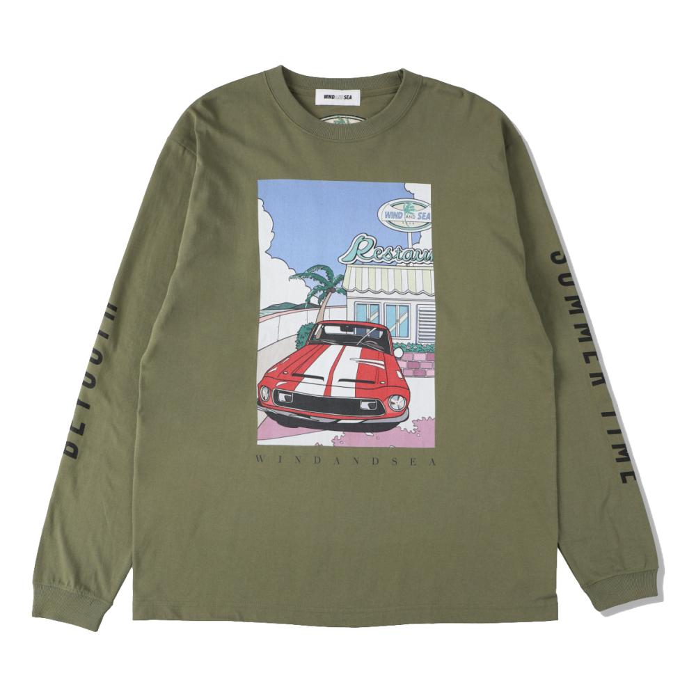 NTWRK - WIND AND SEA YOSHIFUKU HONOKA x WDS L/S TEE (CAR)-L/OLIVE