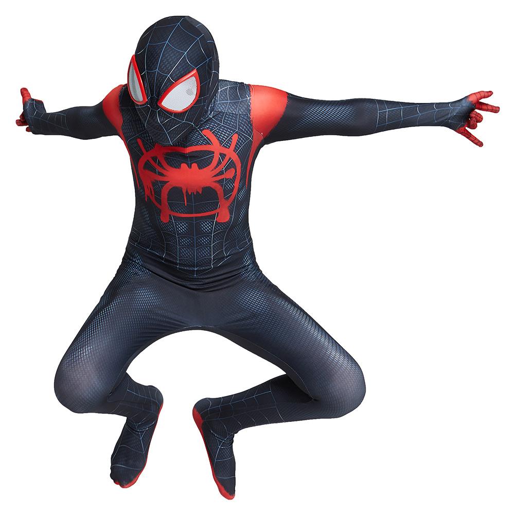 Kids Miles Morales Spiderman Costume Boys Girls Spider-Man Cosplay Cos ...
