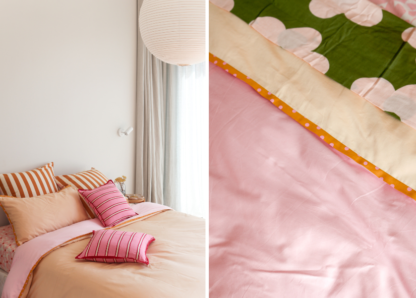 Mosey Me Everyday quilt cover set in Rose Latte