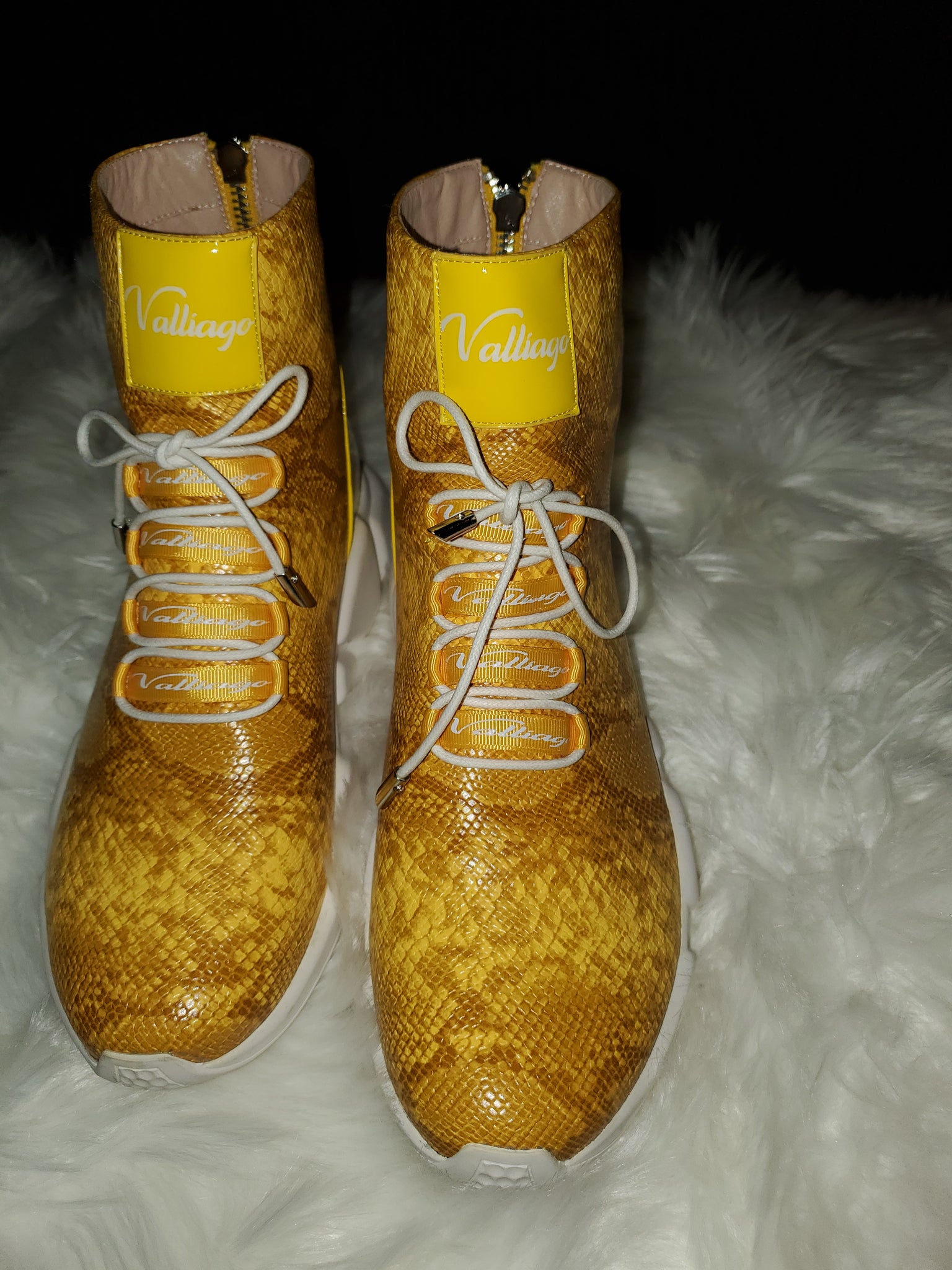 yellow snakeskin boots