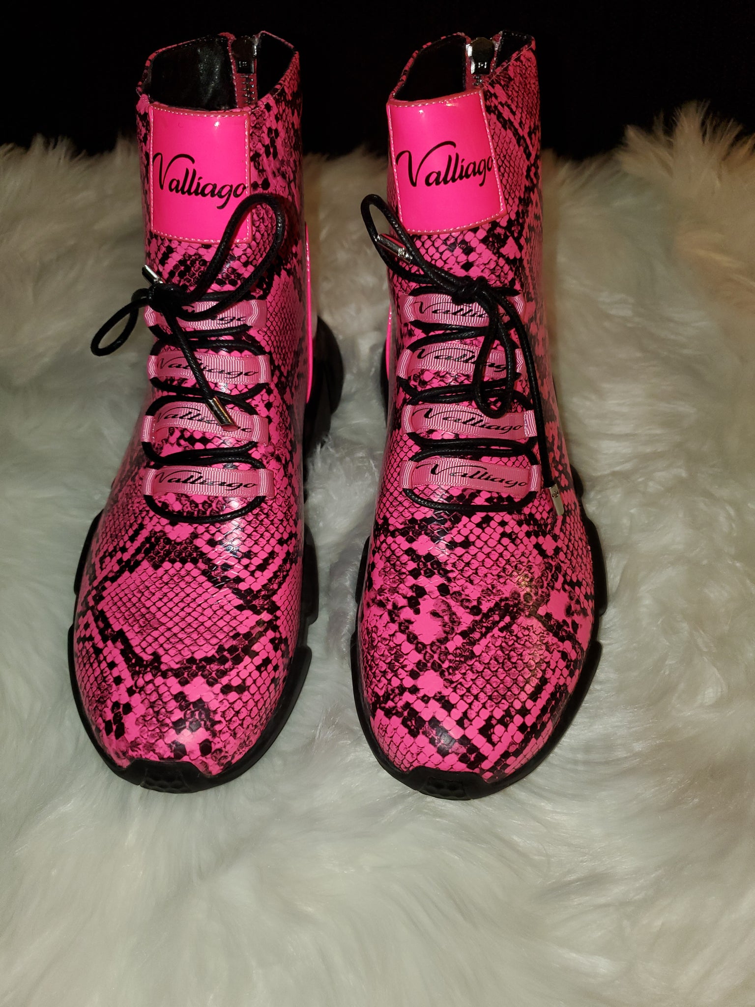 pink snakeskin booties