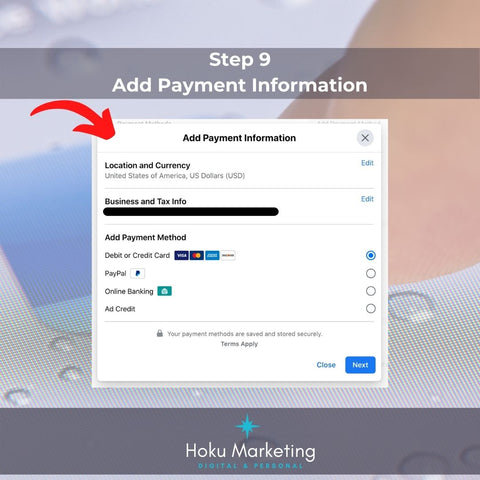 step 9 add payment information