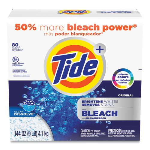Tide Laundry Detergent with Bleach, Tide Original Scent, Powder, 144 oz Box 84998EA