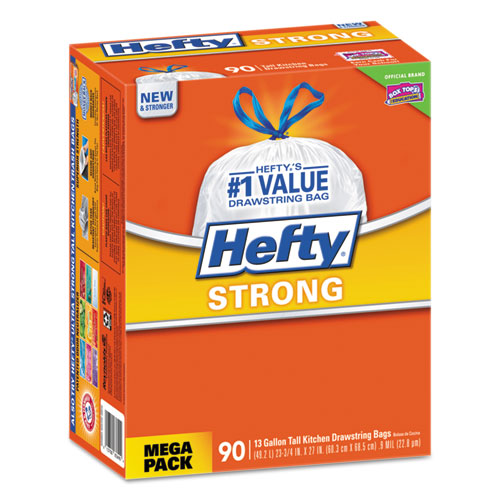 Hefty Ultra Strong Tall Kitchen Trash Bags 30 Gallon Black (74 Bags) E –  Becauze