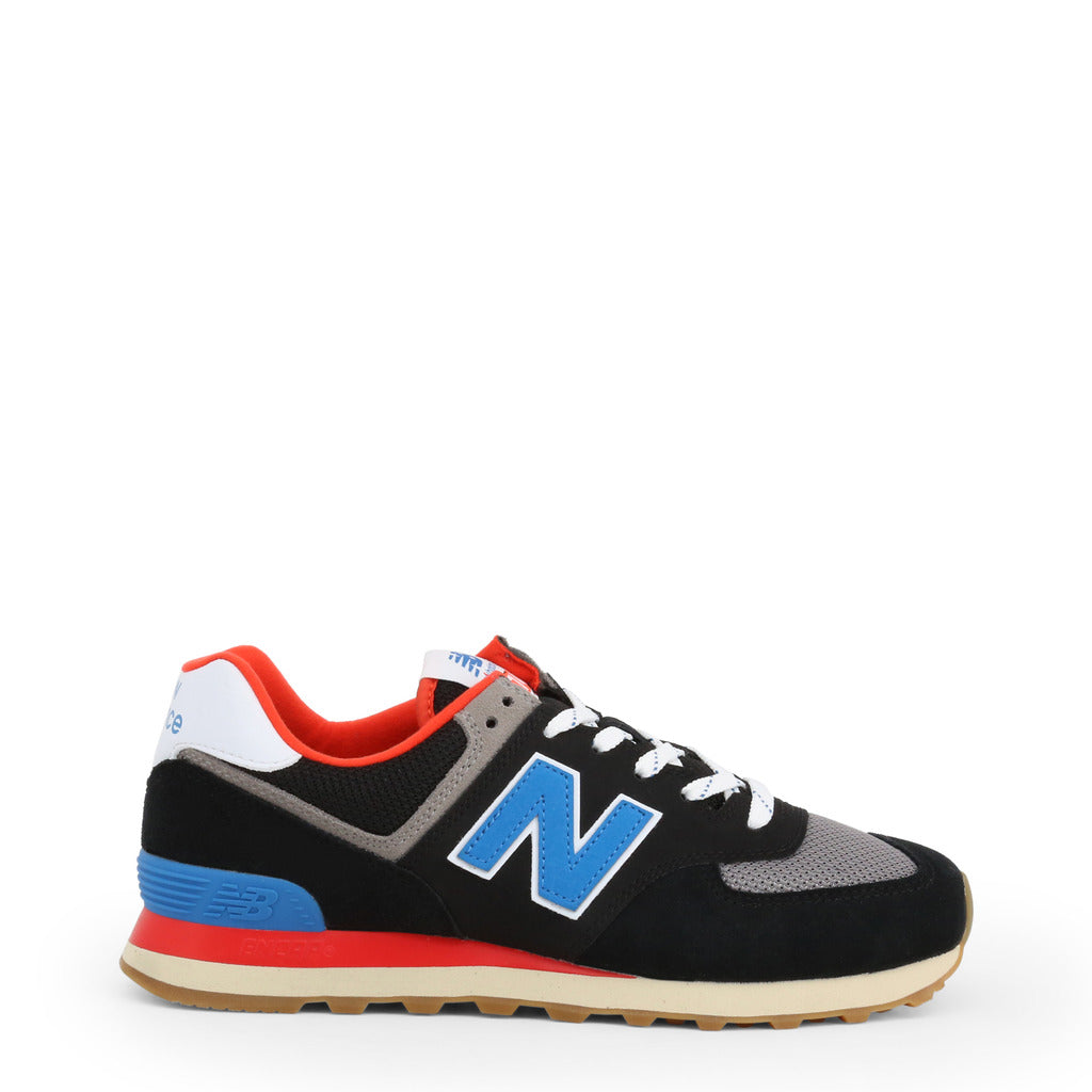 New Balance 574 Core Plus Black With Neo Classic Blue Men's Shoes ML57 ...