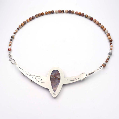sterling silver and jasper necklace back