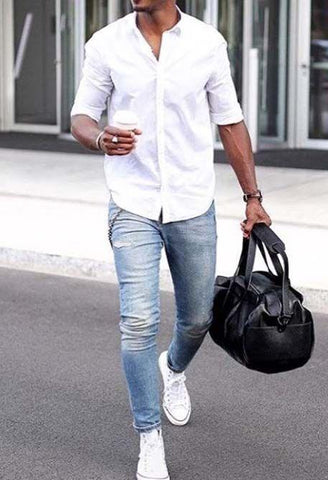 White Sneaker + Jeans + T-shirt