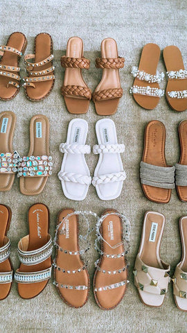 A collage of different sandal styles - Touchy Style