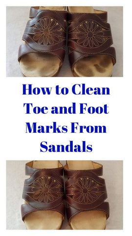 Before and after photos of dirty sandals being cleaned - Touchy Style