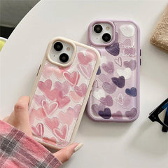 Embossed Heart Soft Cute Phone Cases For iPhone 11, 12, 13, 14, 11 Pro, XR, X, Xs Max Plus