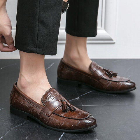 Leather Formal Loafers - Men's Casual Shoes QB123