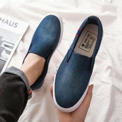 Men's Casual Shoes Summer Canvas Shoes Slip on Male Flats Breathable Loafers Men Trainers Sneakers