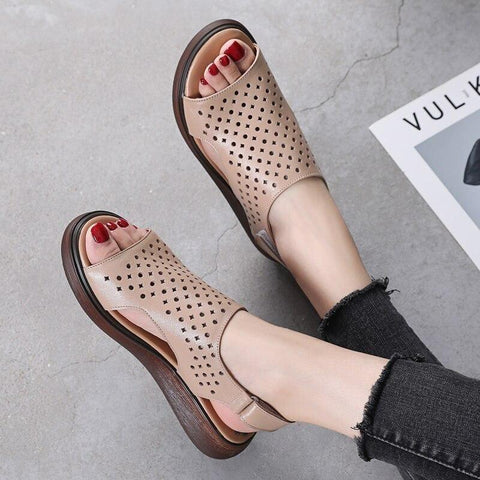 Perforated leather sandals - Touchy Style
