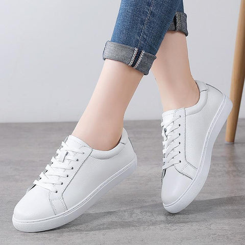 leather white sneaker - Touchy Style