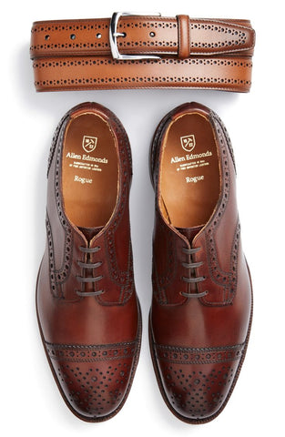 brown leather belt pairs well with brown leather shoes - Touchy Style