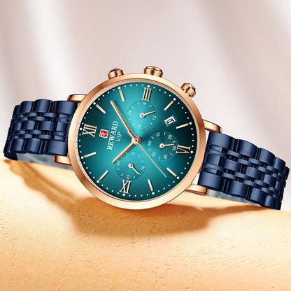 Fashion Luxury Blue Women Simple Watch GSCWZ32 Stainless Steel Waterproof Quartz