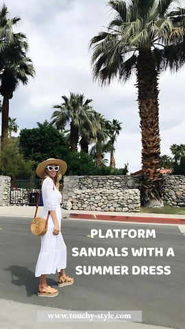 platform sandals with a summer dress - Touchy Style