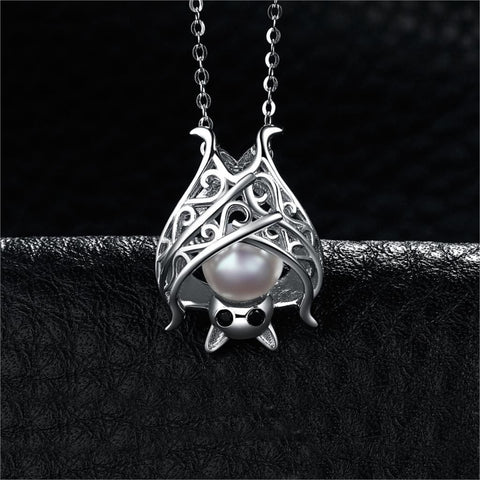 925 Sterling Silver Bat Pearl Pendant Charm Jewelry JOS0340 Without Chain