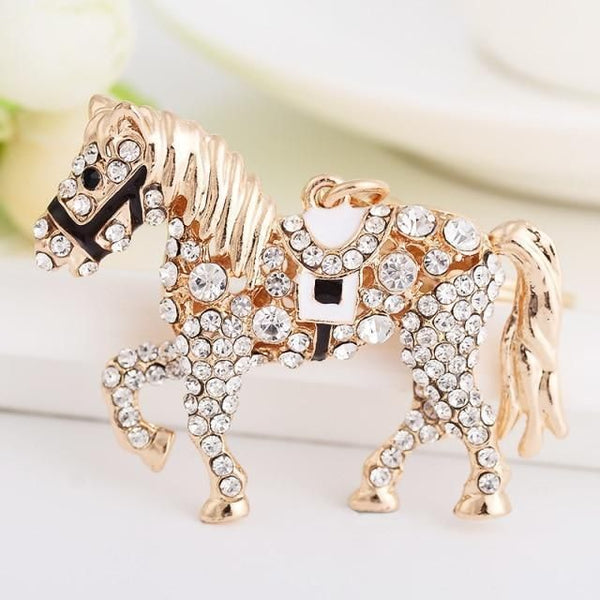 Touchy Style Crystal Rhinestone Horse Unique Keychains #C4616