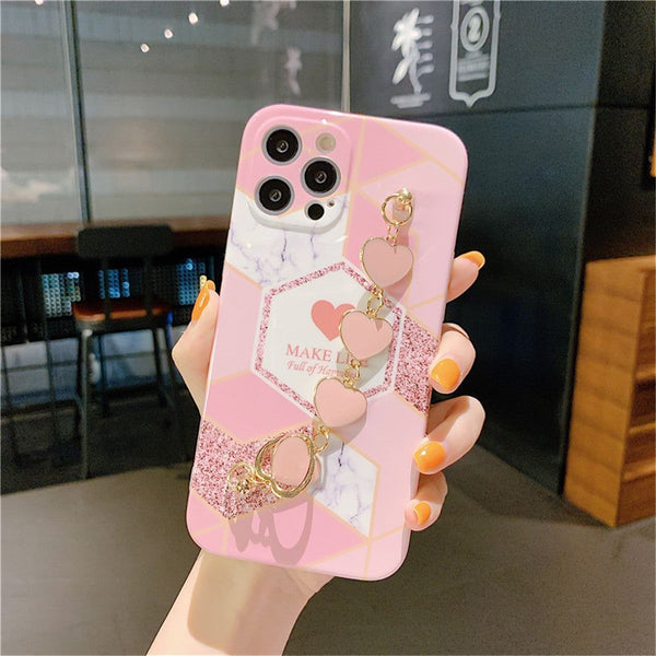 Luxury Square Mirror Pink Phone Case For iPhone 13 12 11 Pro XS Max XR X 10  7 8 Plus Hot Fashion Ring Holder Stand Cover Coque
