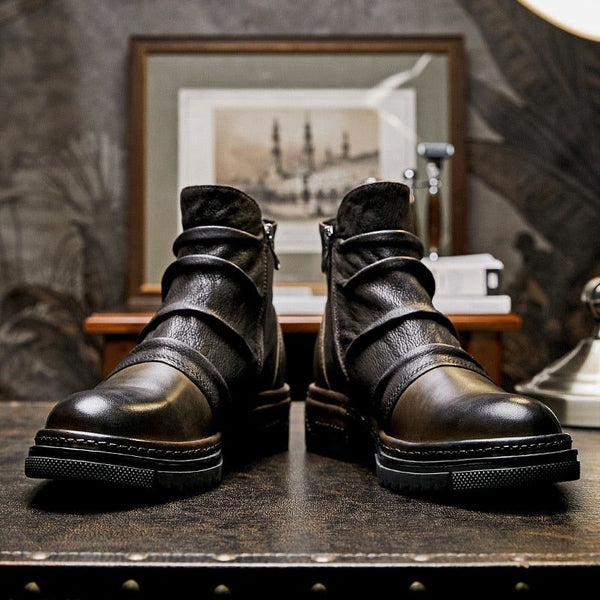Men's Elegant Vintage Leather Ankle Boot