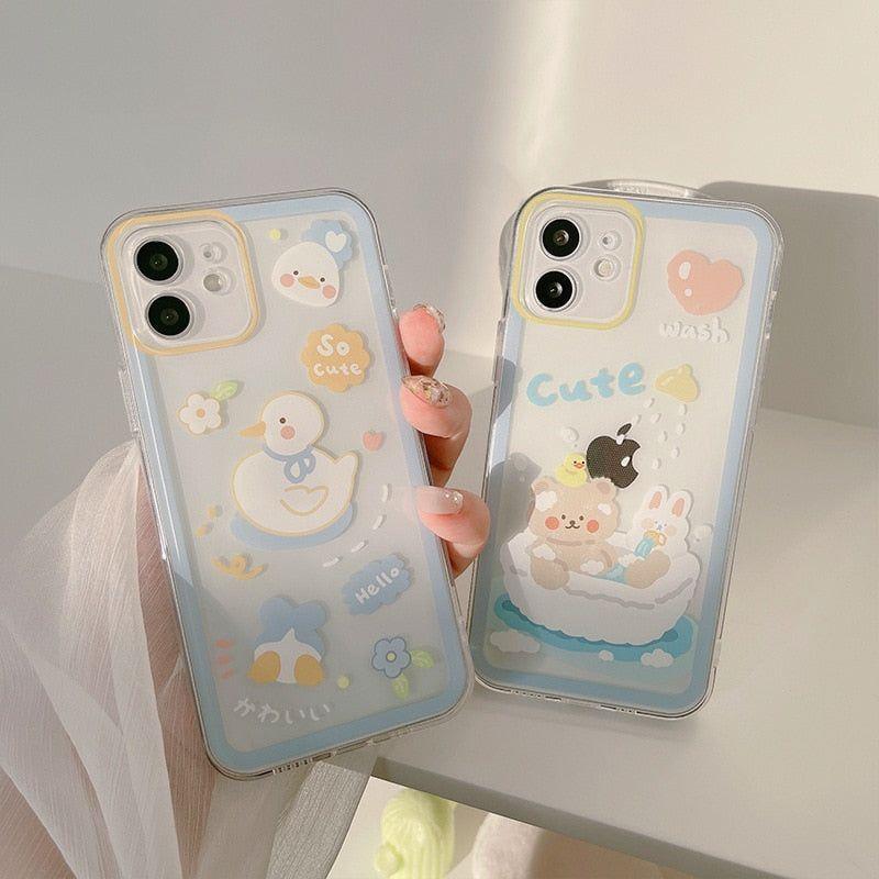 Aesthetic Case For iPhone 11 Case iPhone 14 Pro Max Funda iPhone 13 12 7 8  Plus XR X XS Max SE 2022 Len Protection Covers Coques