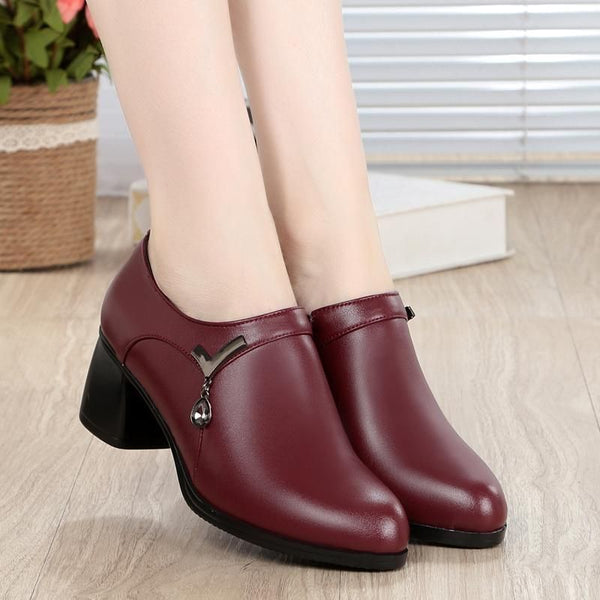 Women's Casual Shoes Leather Comfort Wedges Breathable Pumps WCS0348