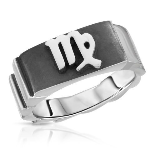 virgo ring, 925 sterling silver horoscope zodiac ring